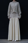 SWAYING 24 Autumn and Winter Wool Splicing Large Swing Skirt SW-SW24AW3B26-MIBAI Beige